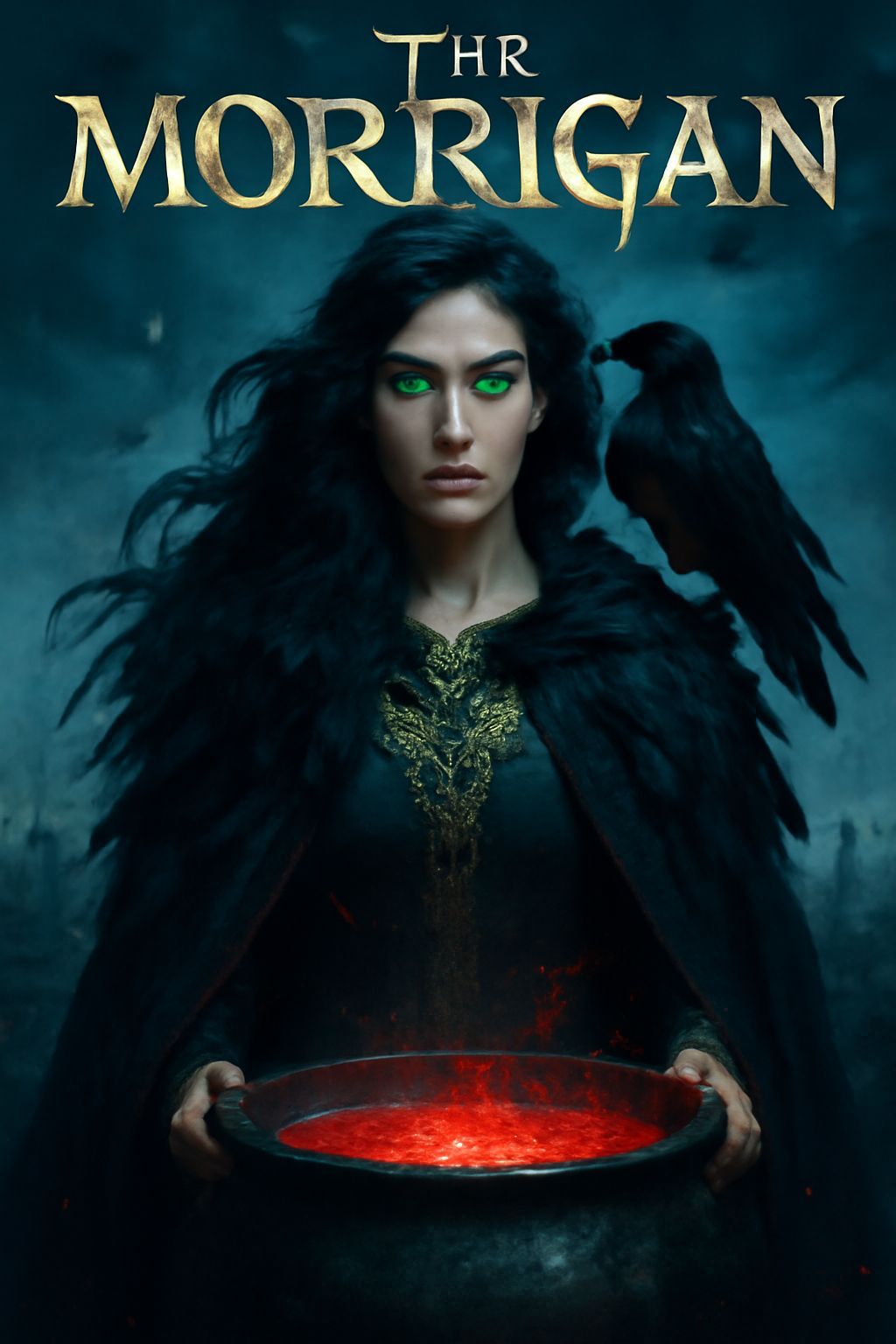 Ethereal Portrait of the Dark Irish Goddess Morrigan
