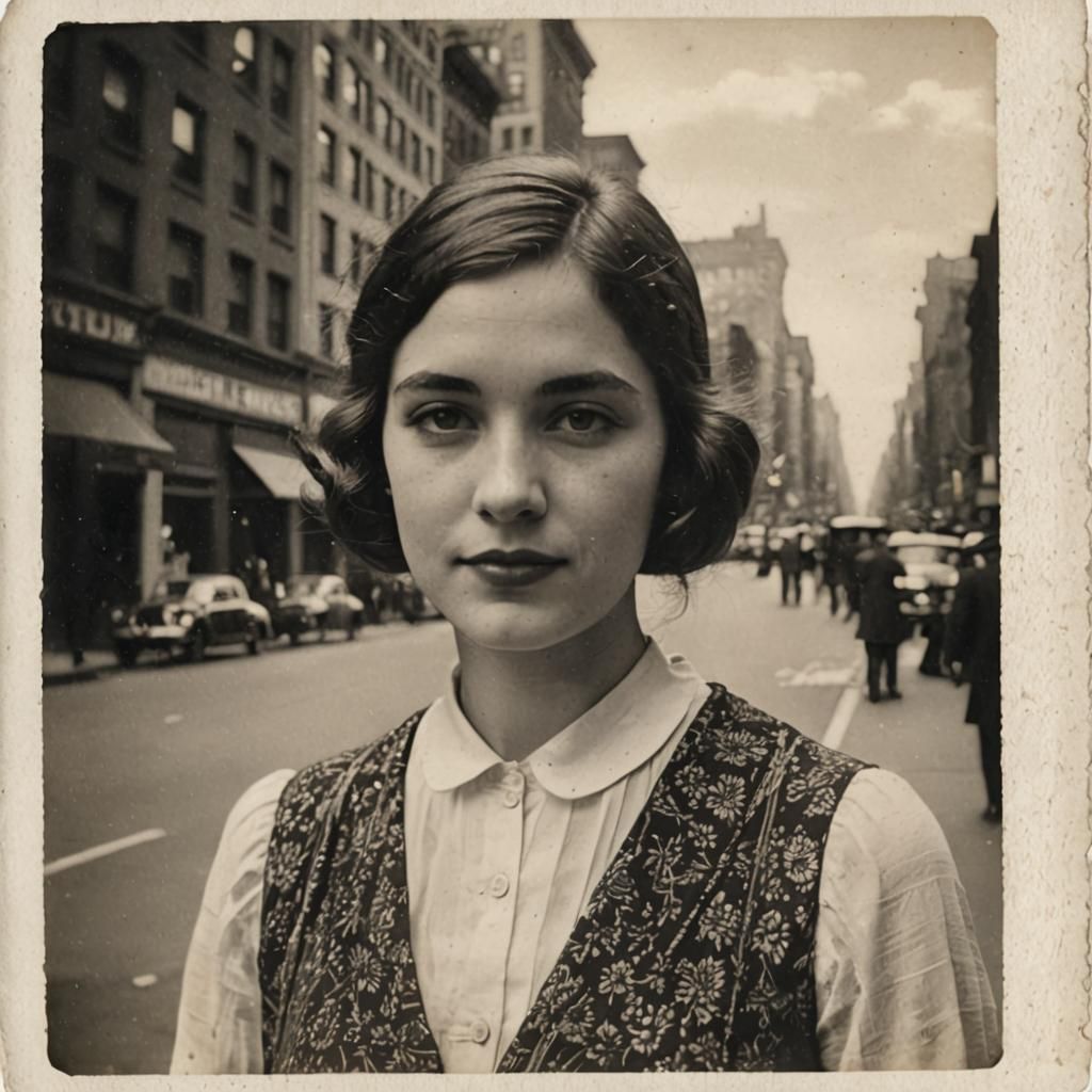 Young Woman in 1920s New York: Vintage Photo