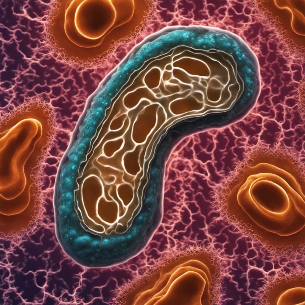 Planarian Worm Under Microscope in Splash Art Style