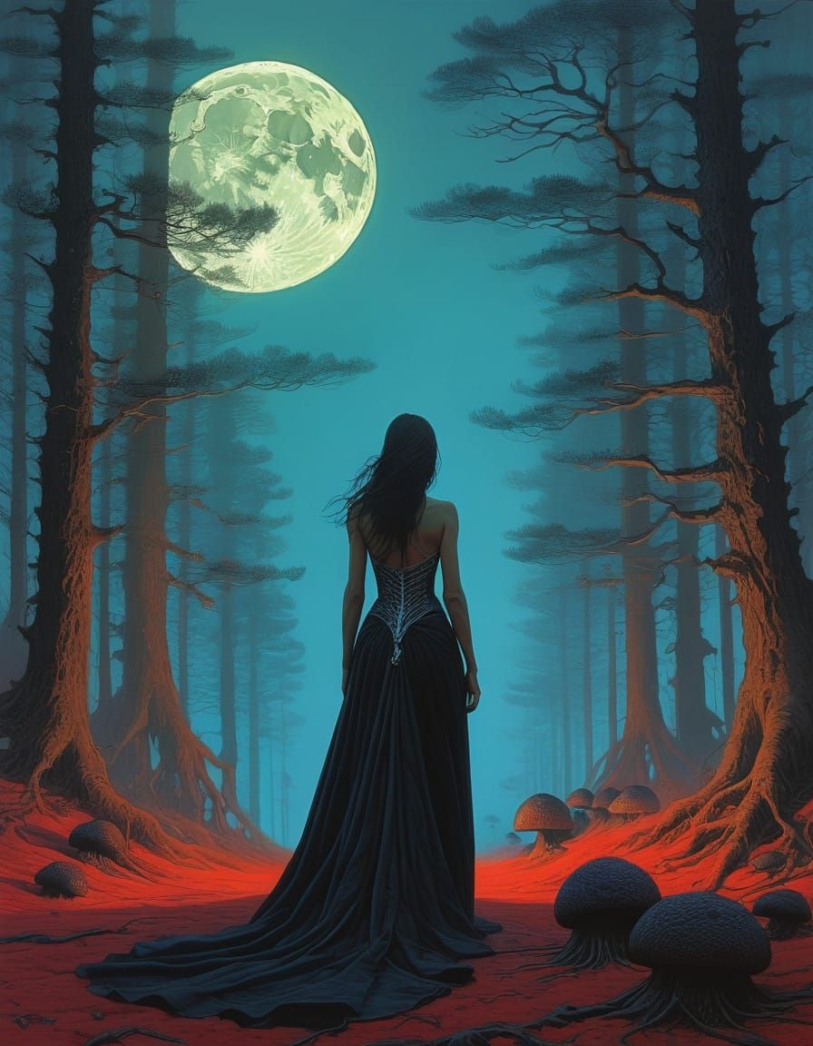 Enchantress of the Moonlit Mystical Forest