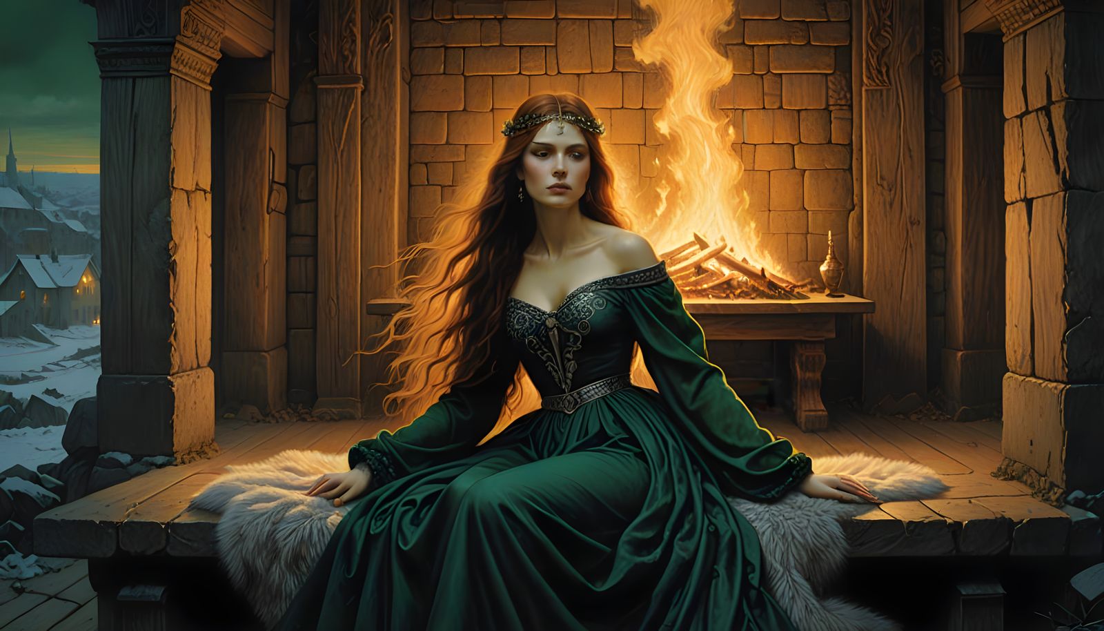 Nordic Goddess in Warm, Golden Light