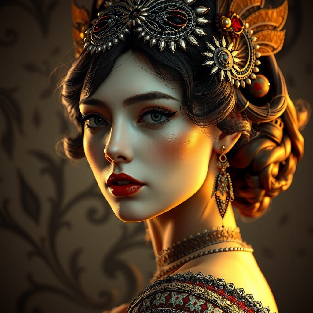 1920s Woman Portrait in Art Deco Style