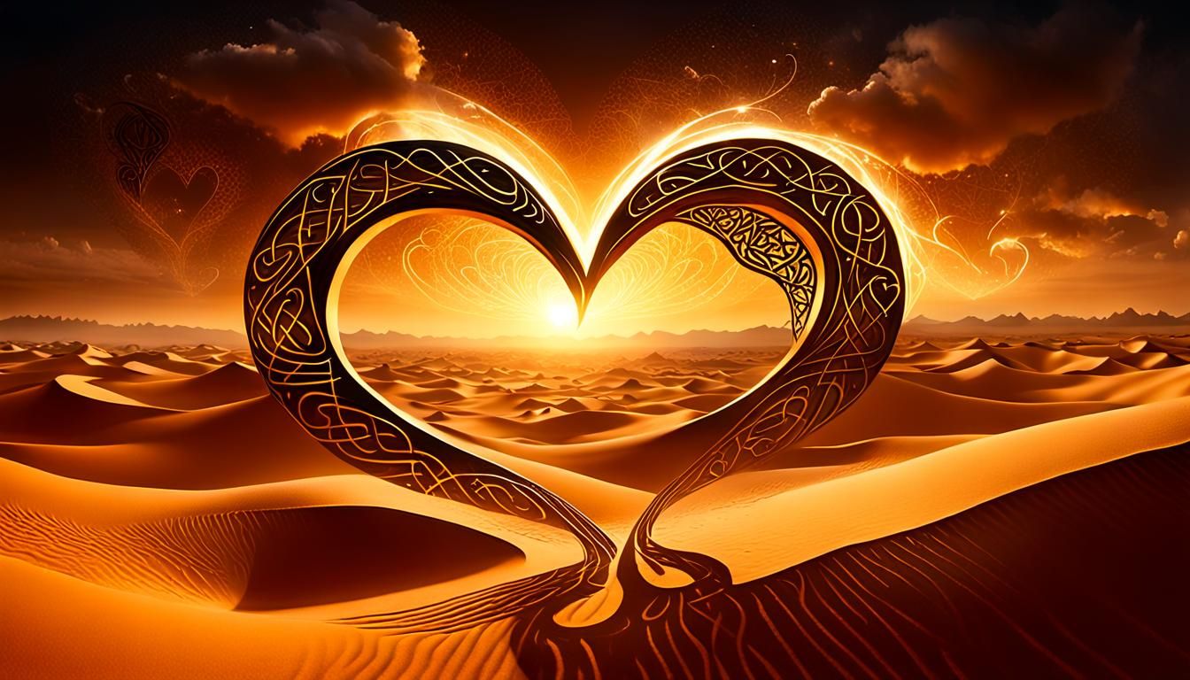 Entwined Hearts in Mystical Desert: Surrealism as Fantasy Ar...