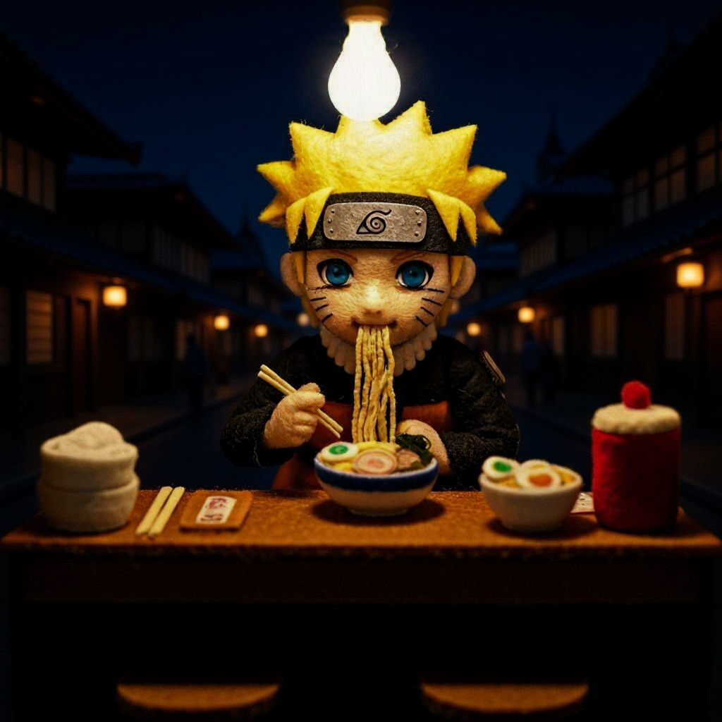 Charming Felt Diorama of Naruto's Ramen Shop