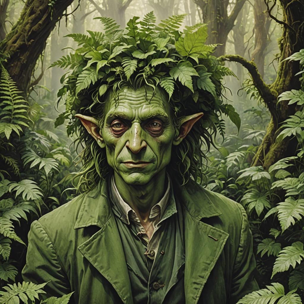 Goblin's Grotesque Transformation: A Surreal Portrait