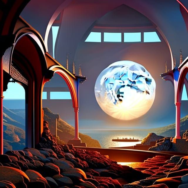 Abandoned Spacestation Interior in Detailed Matte Painting