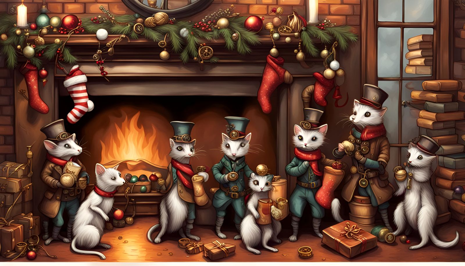 “Here are weasels wassailing …”