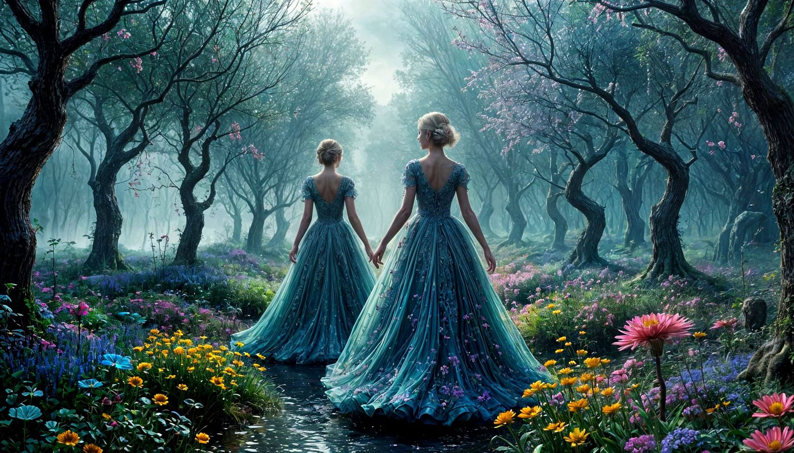 Surreal Glass Landscape With Ethereal Figure