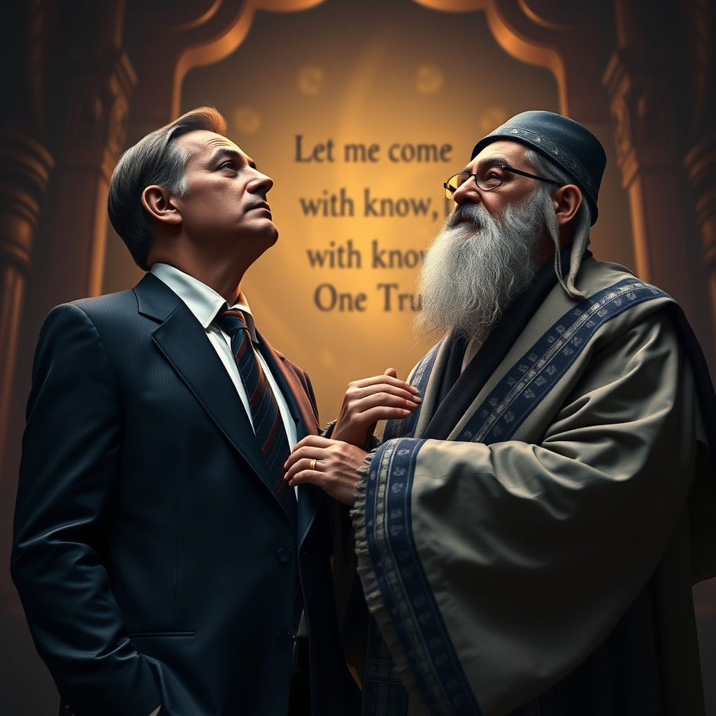 American Gentleman and Rabbi in Mystical Encounter