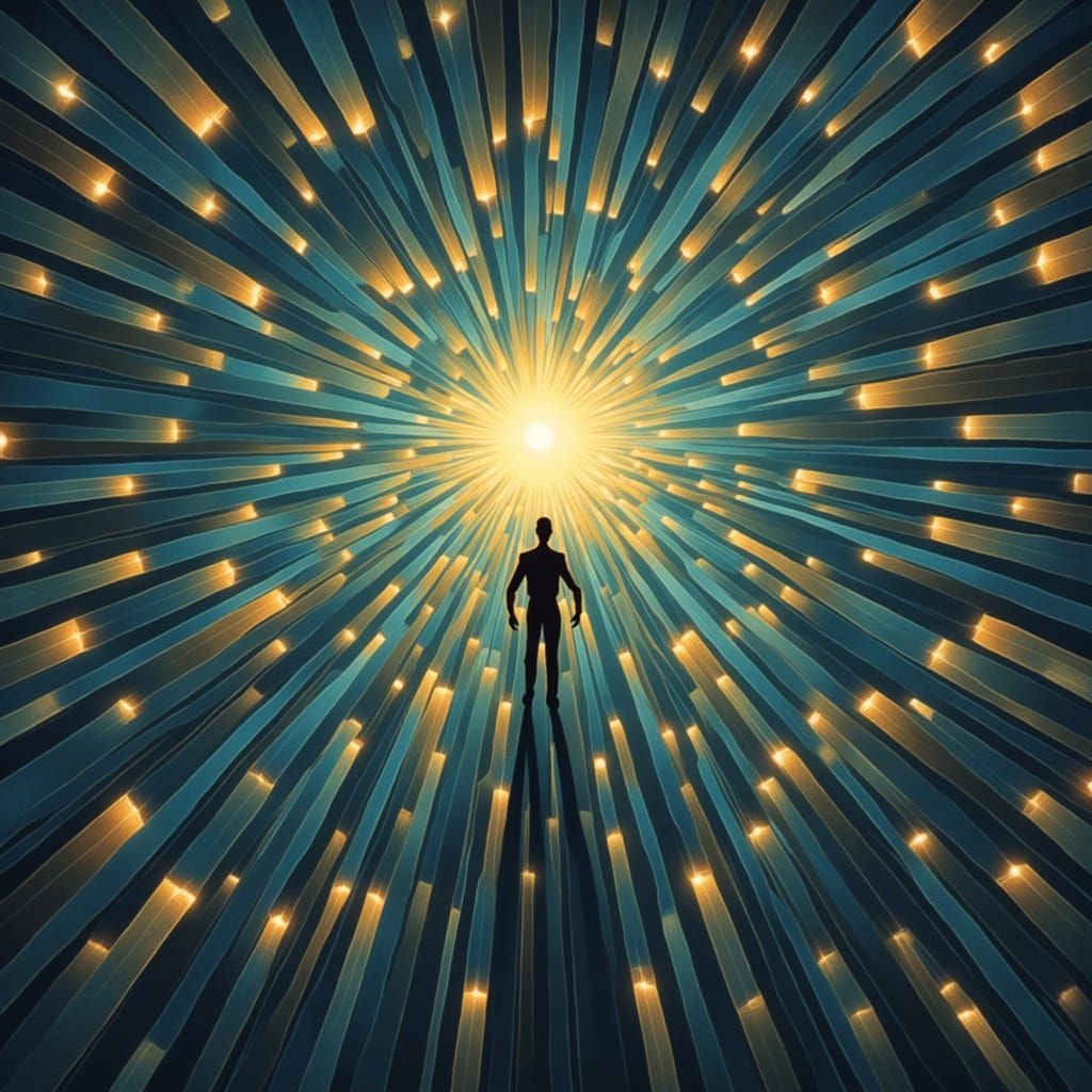 Ethereal Being of Light Surrounded by Radiant Particles