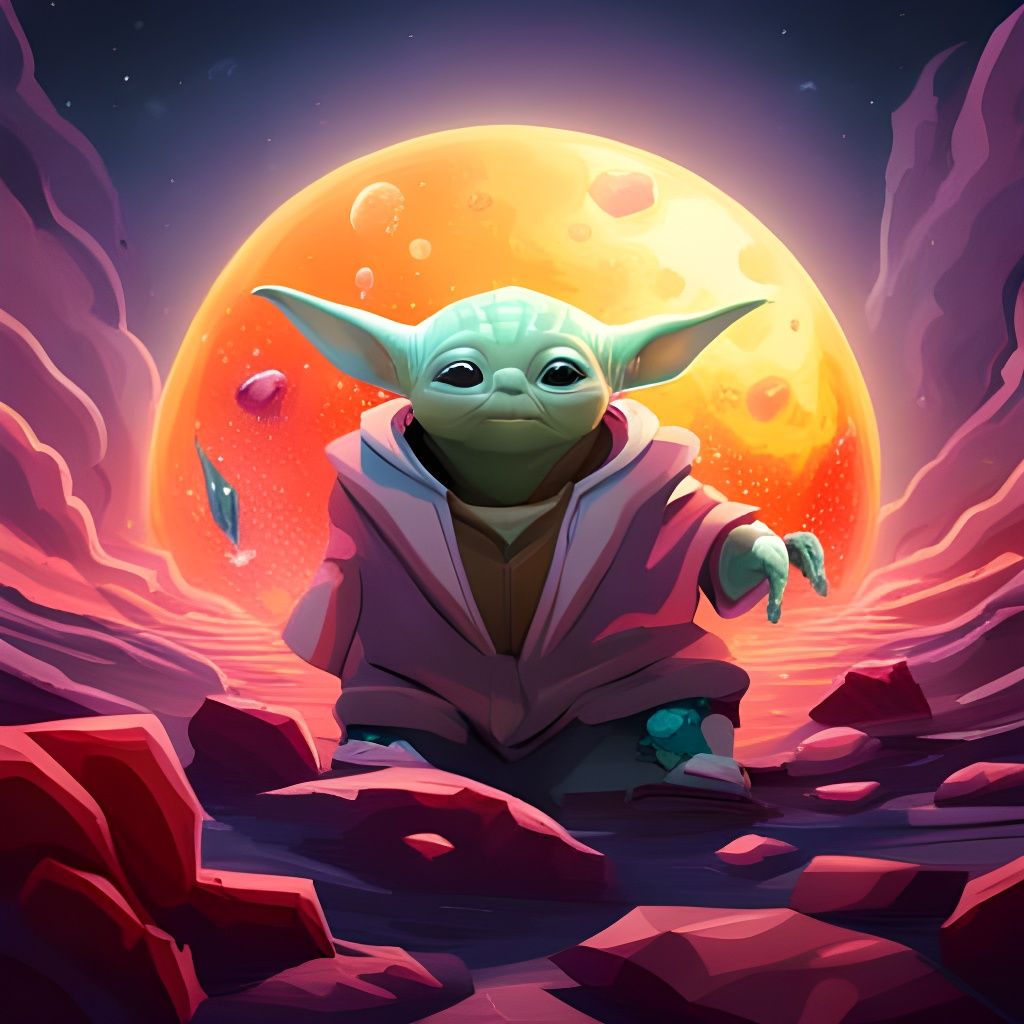 Grogu in Glowing Glass Orb with Rose