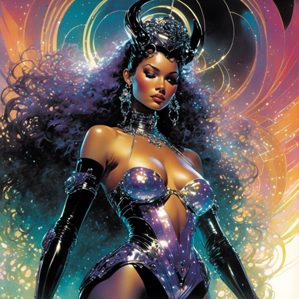 Gynoid Band Leader in Comic Book Style