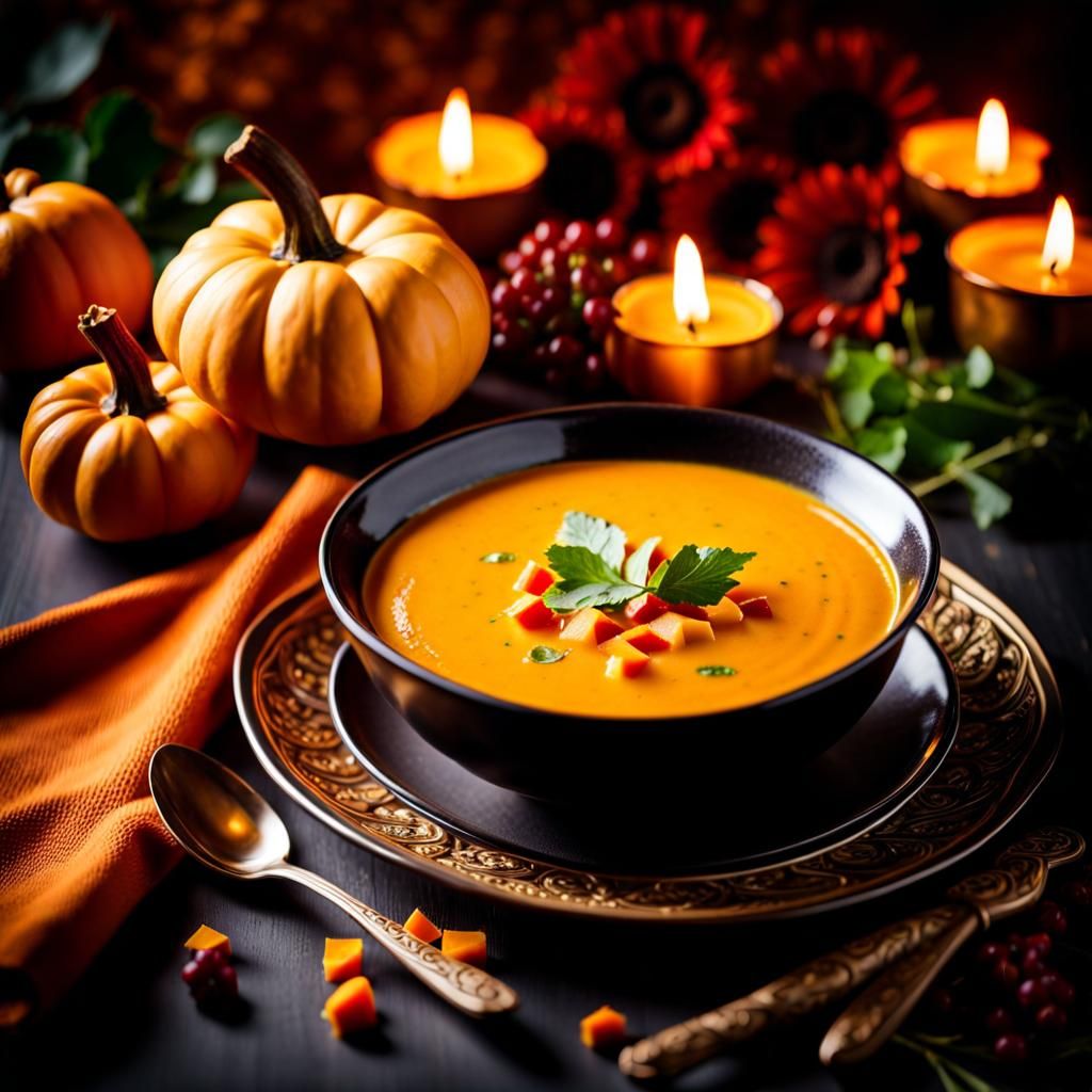 Exquisite Indian Pumpkin Soup Photography