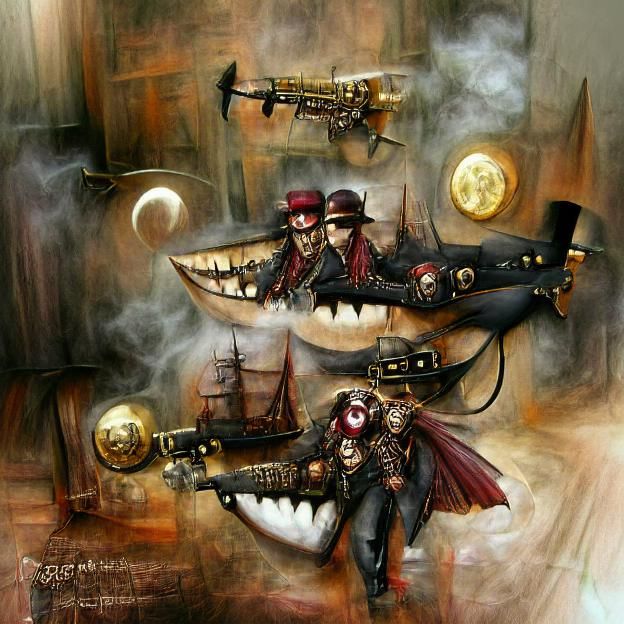 Steampunk Vampire Pirates in a Gothic Setting