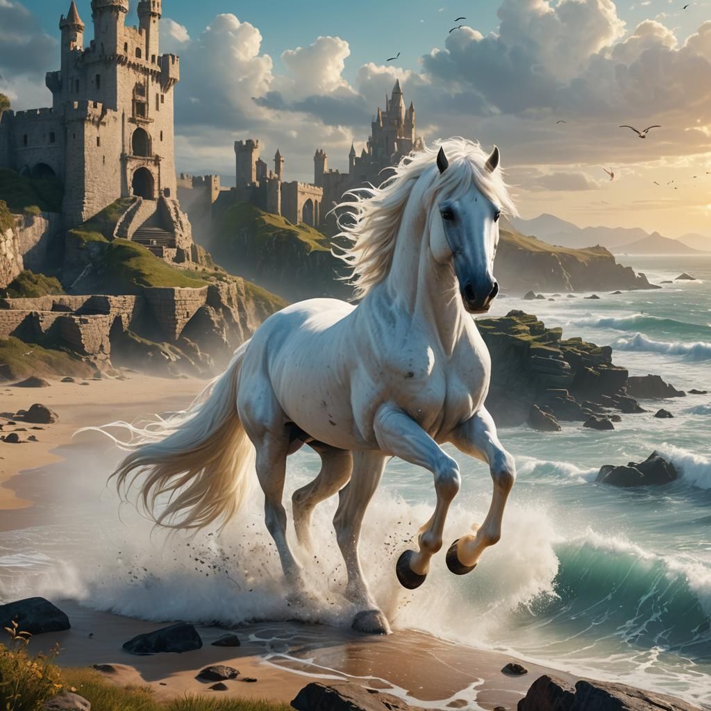 Majestic Stallion at Praia: Fantasy Concept Art