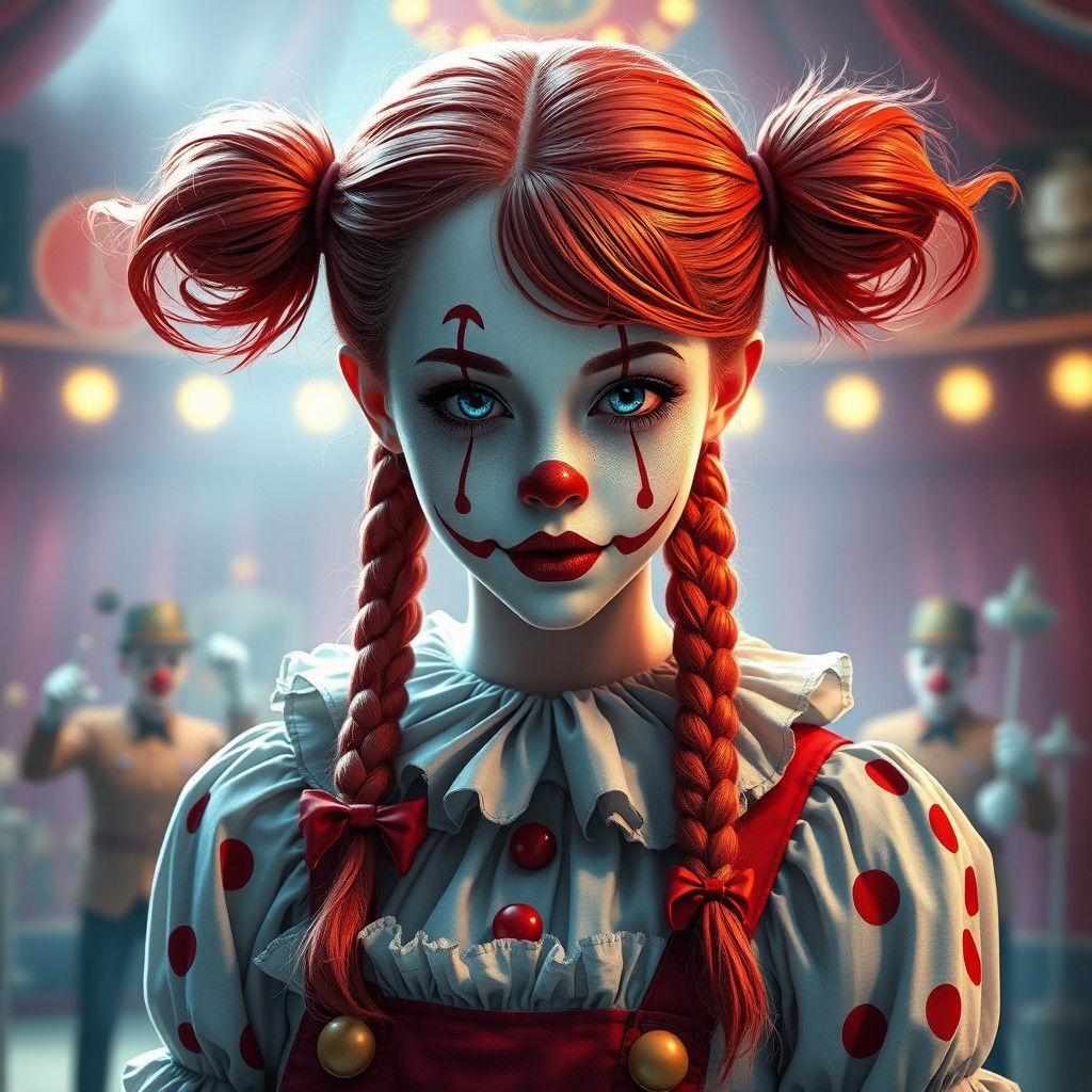 Kawaii Clown Portrait in Hyperdetailed Digital Art
