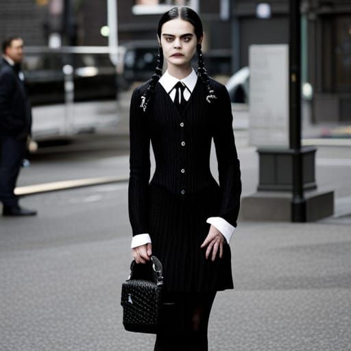 Captivating 8K Portrait: Wednesday Addams Likeness