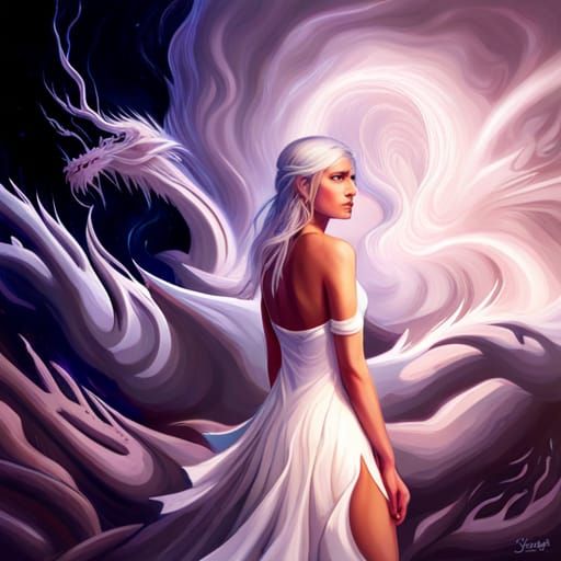 Dragon Queen Psytrance Art with Cosmic Swirls