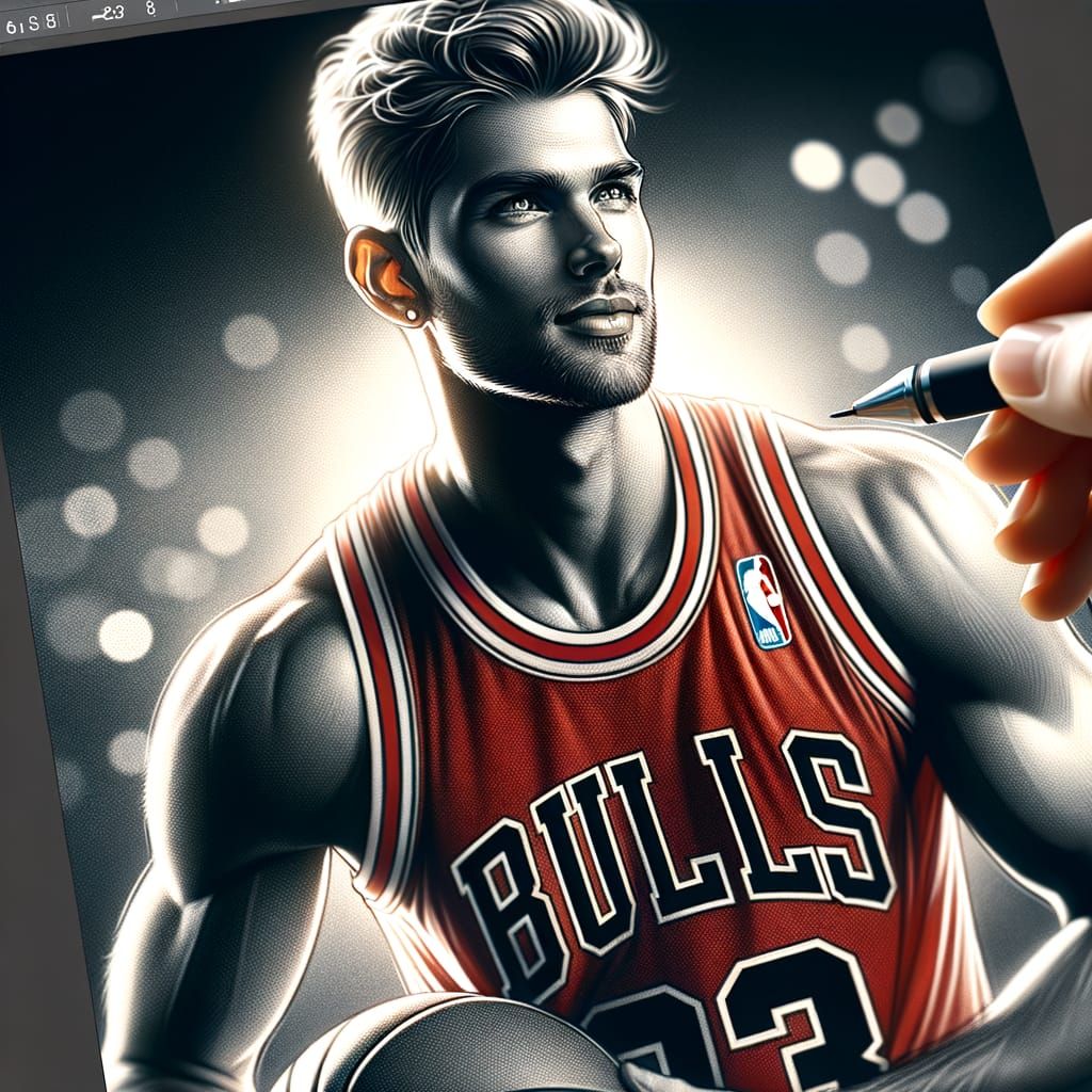 NBA Chicago Bulls Player Portrait with Bokeh Effect