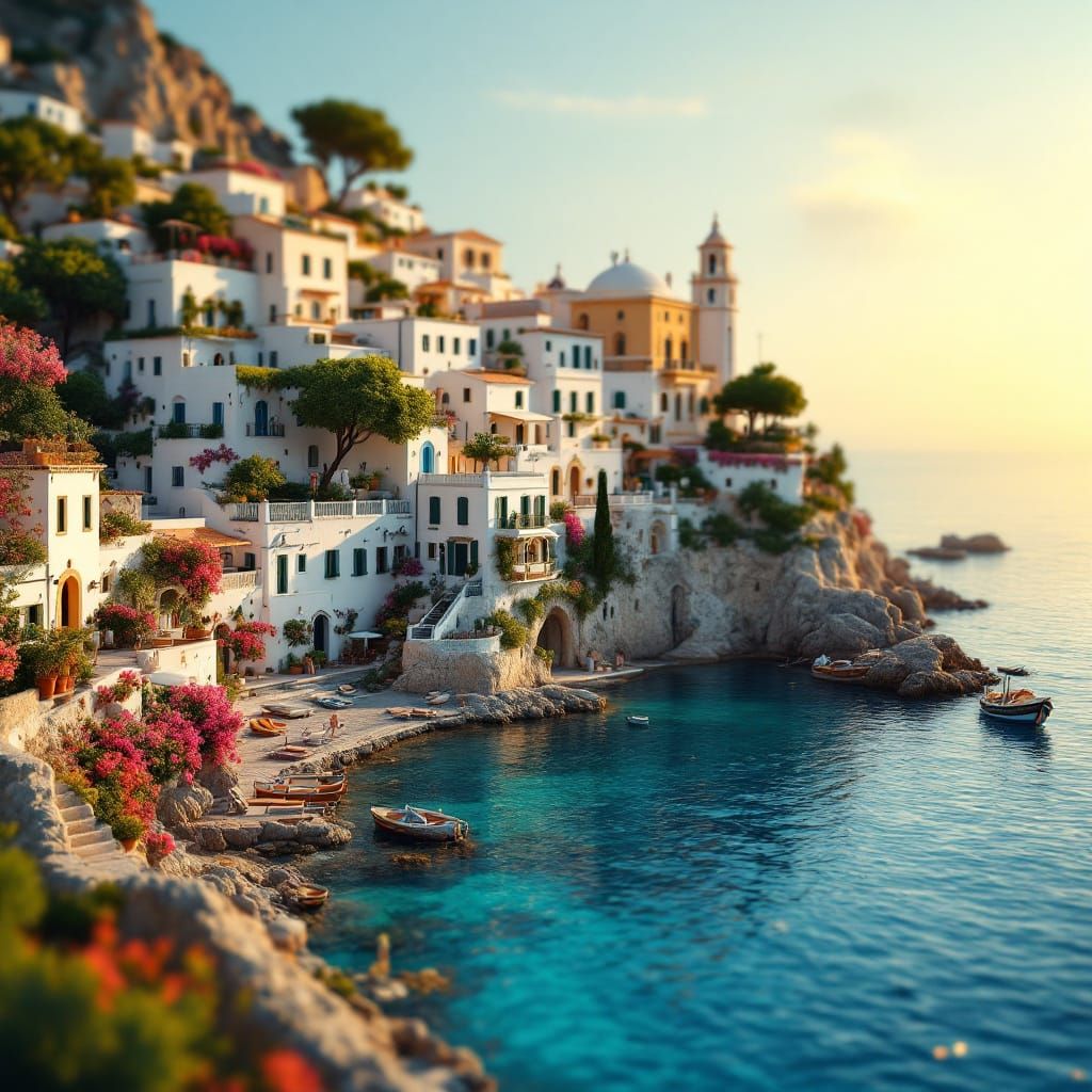 Miniature Mediterranean Village by the Sea