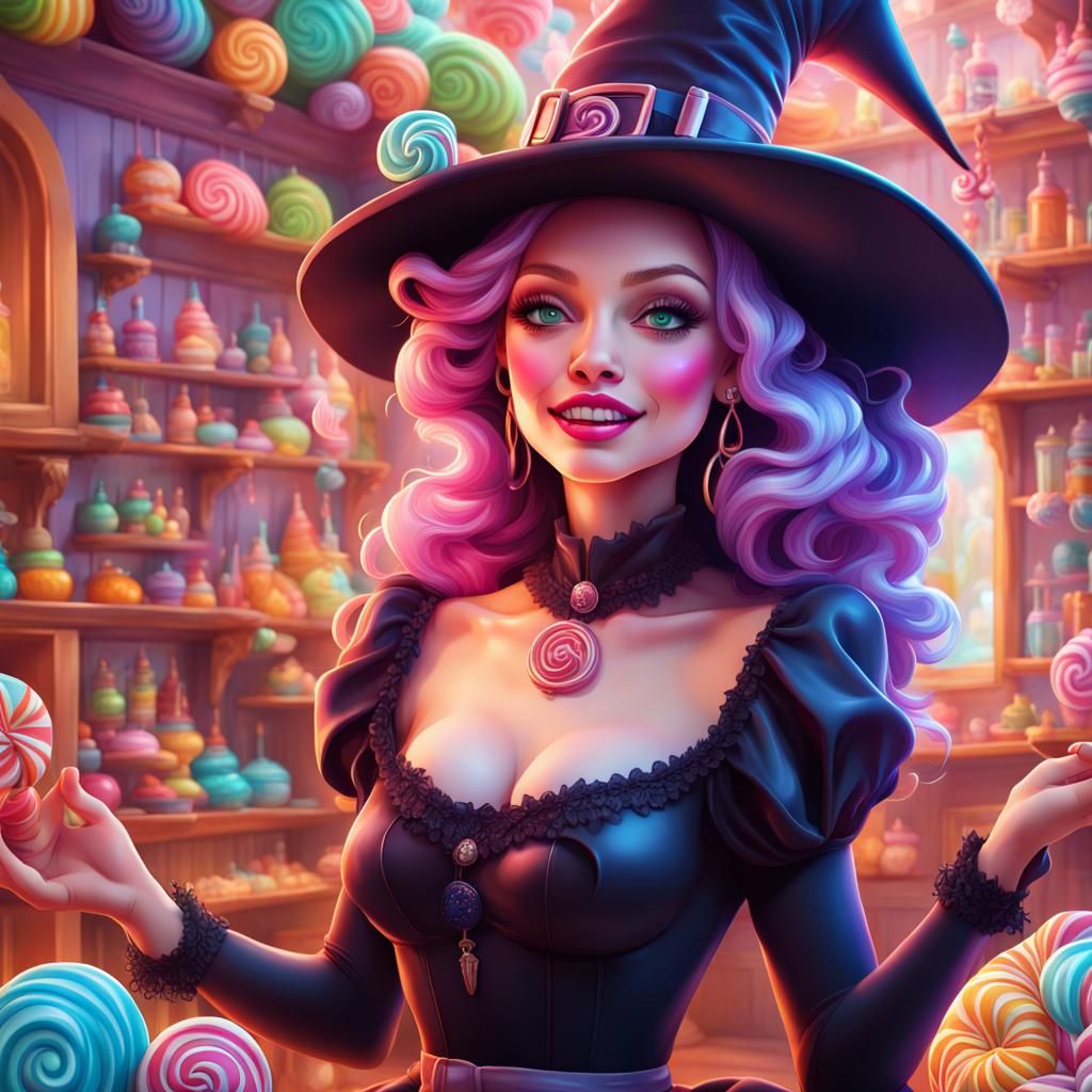 Happy Witches in Magical Candyland Home