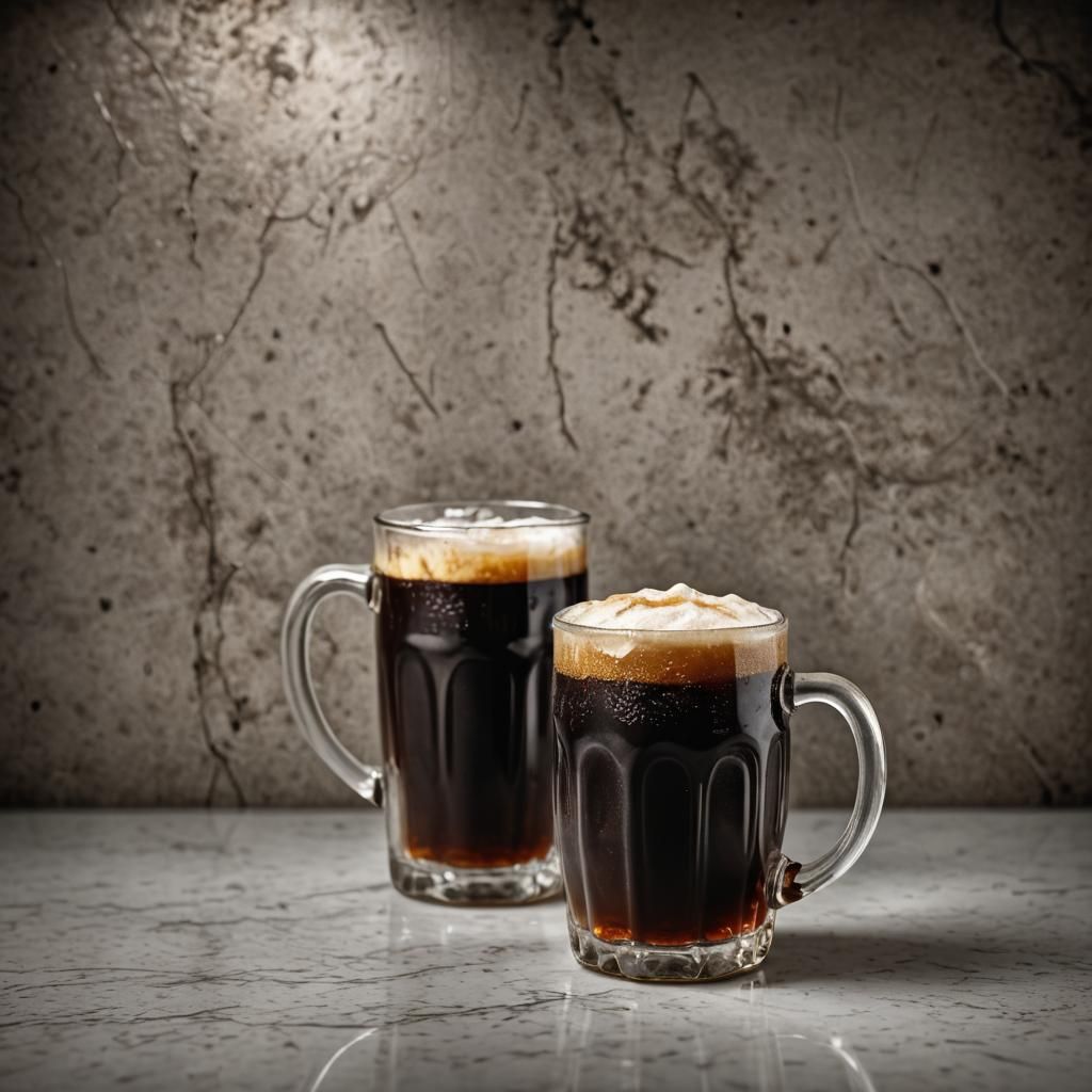 Hyperrealistic Root Beer Mug on Counter