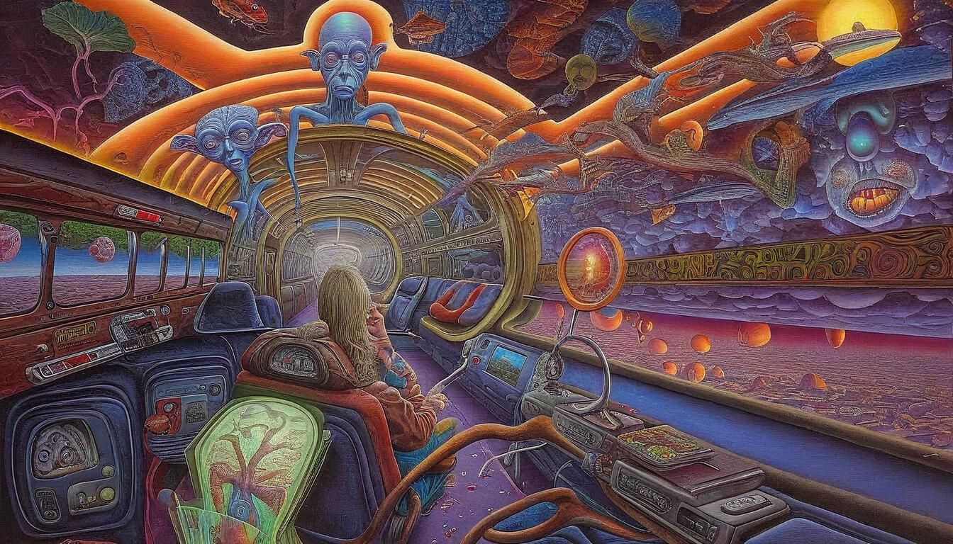 Surreal Psychedelic Concept Art: One Way Ticket