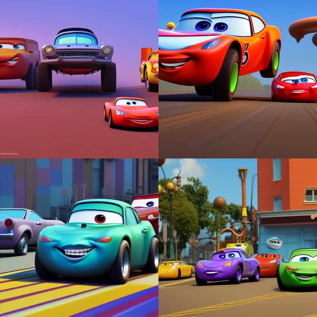 Cars: Pixar-Style 3D Digital Art