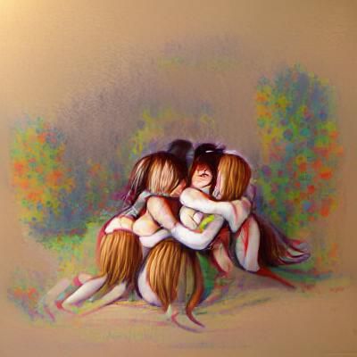 Girls Hugging: A Heartwarming Scene of Friendship