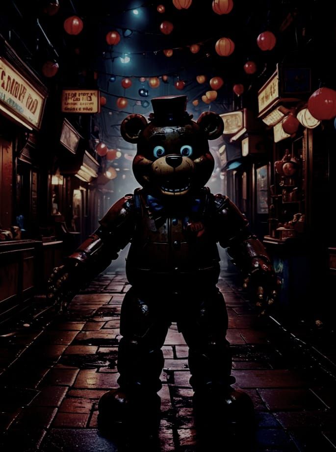Detailed Matte Painting of Freddy Fazbear