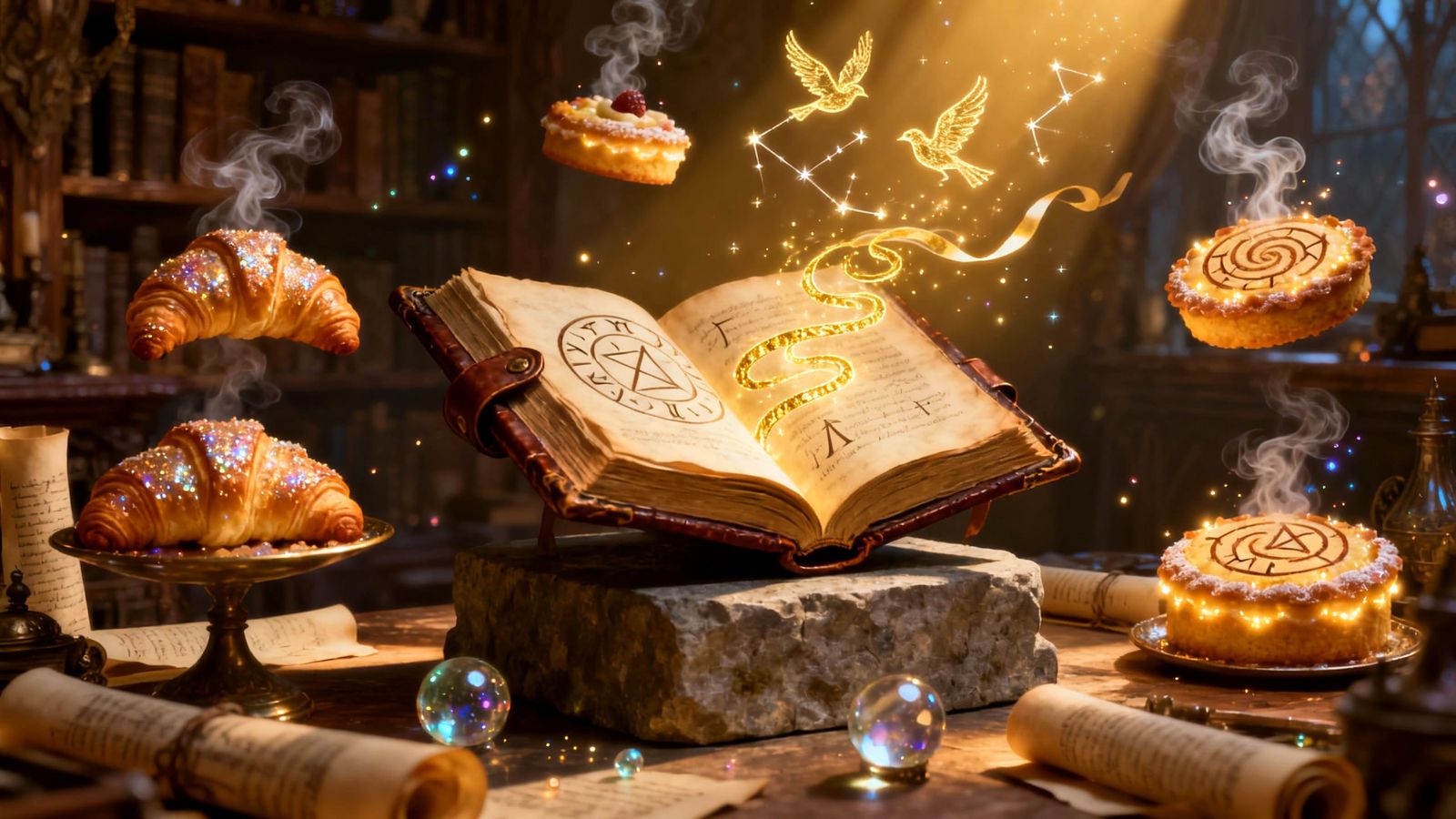 Magical Spellbook Conjures Enchanted Pastries in Wizard's St...