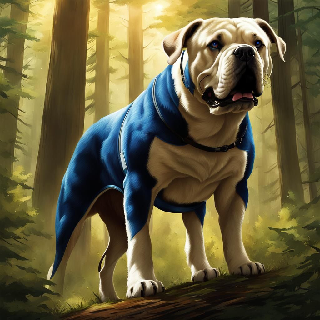 Muscular Blonde Youth in Forest