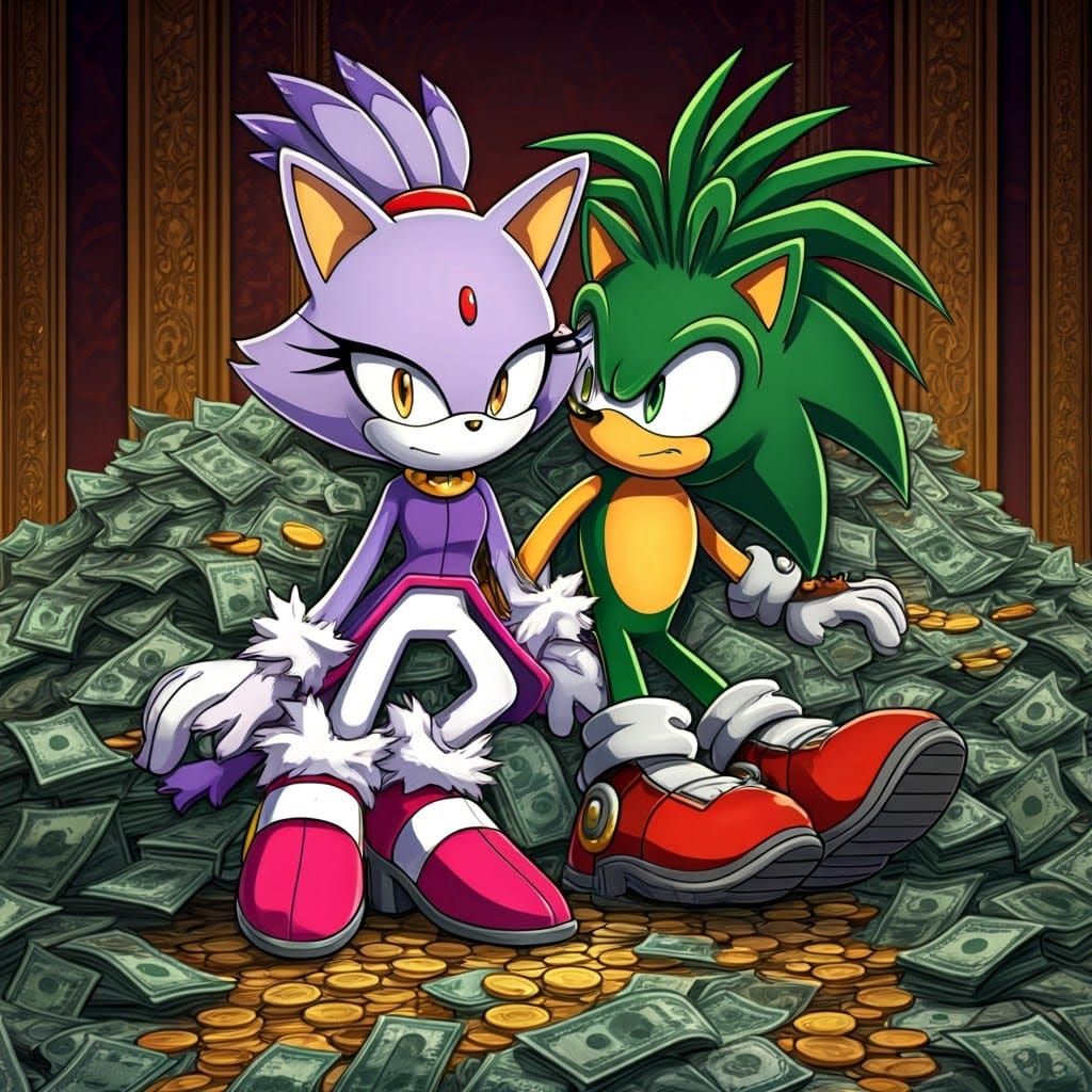 Blaze and Manic Relax in a Treasure Trove
