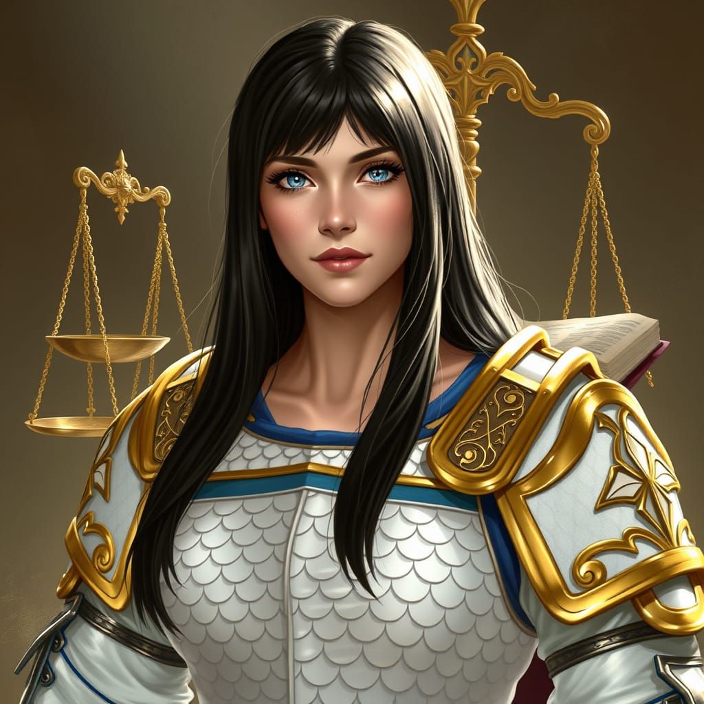 A Warrior Maiden in Elegant Armor