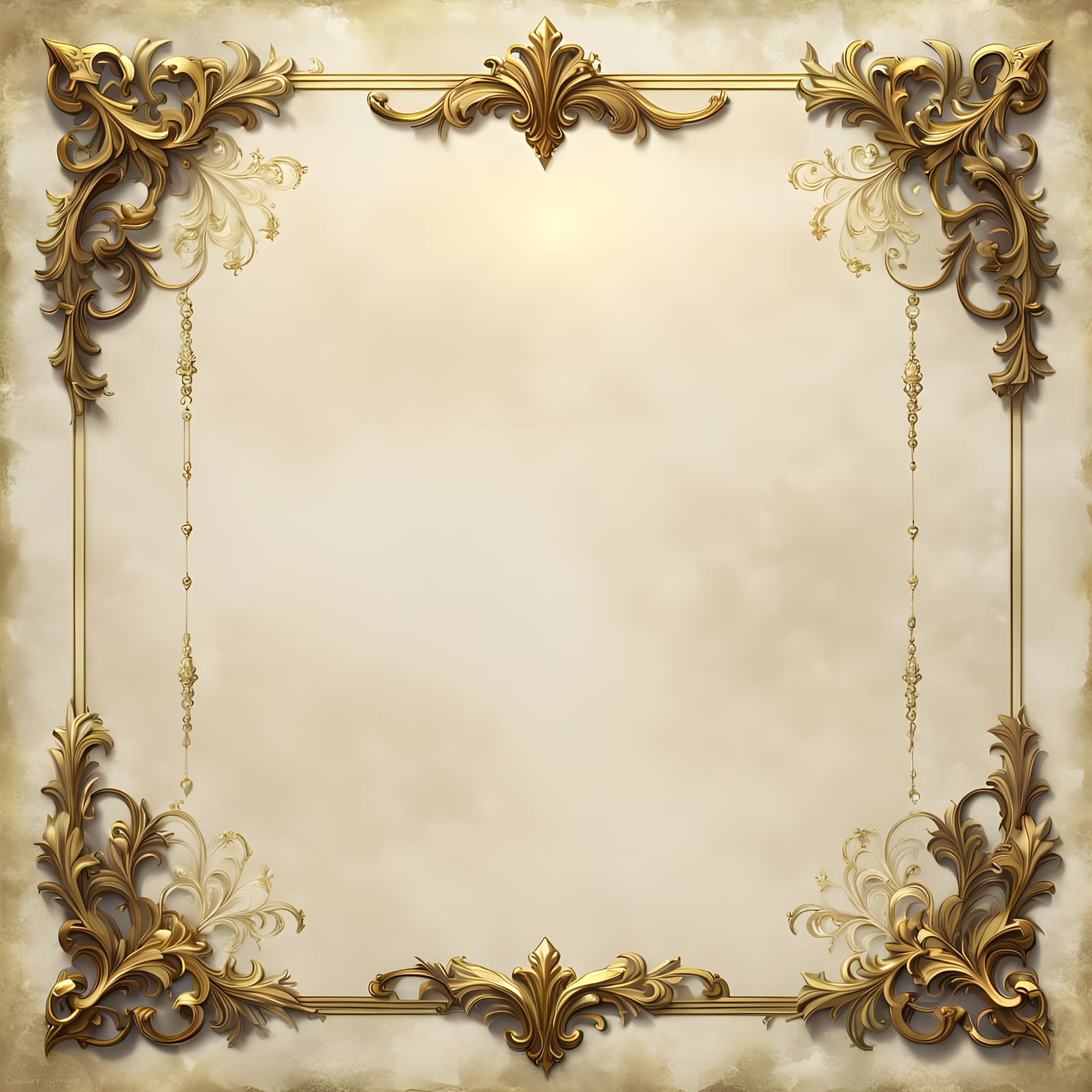 Elegant 3D Anime Artwork on Antique Parchment Background