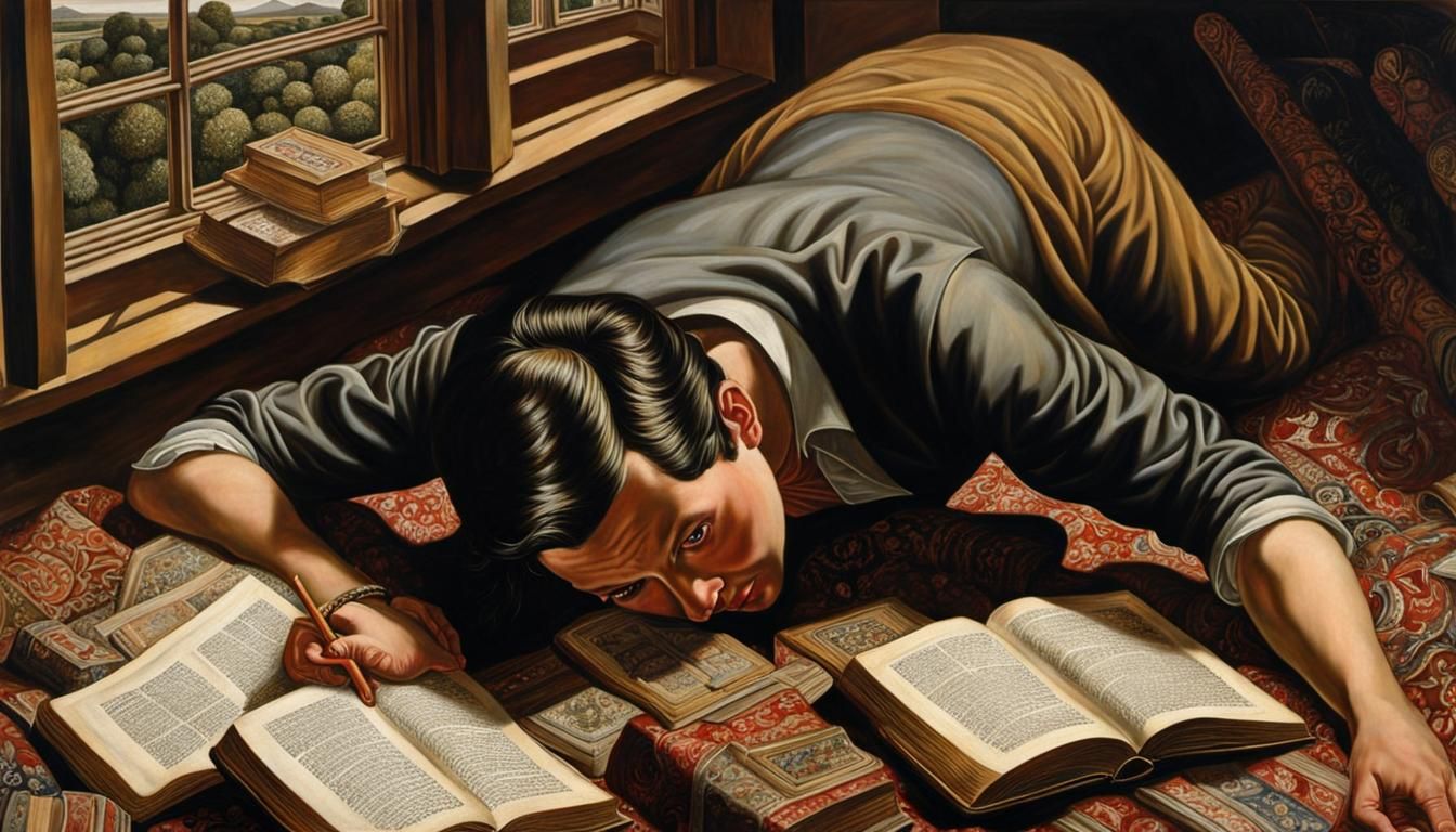 Crawling Figure Oil Painting, Stanley Spencer Style