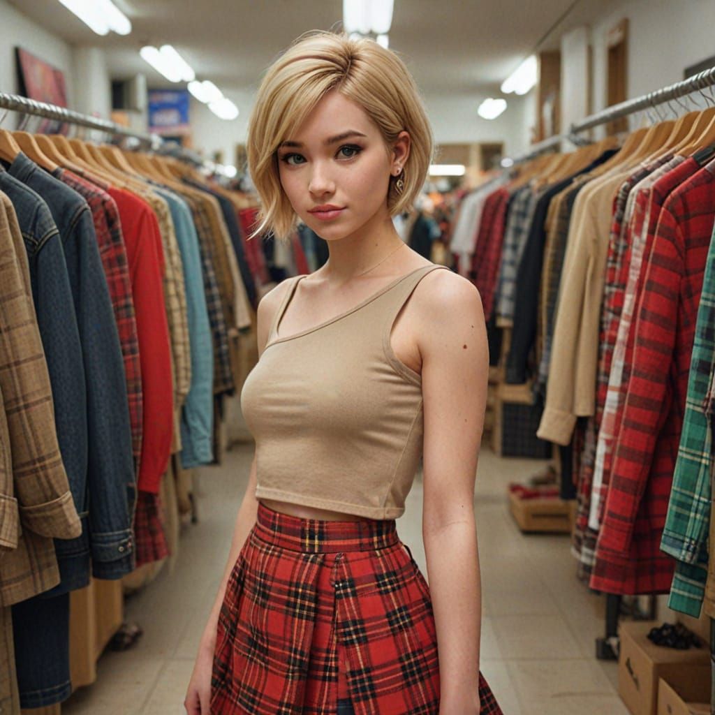 Pixar Portrait: Punk Girl in Clothing Store