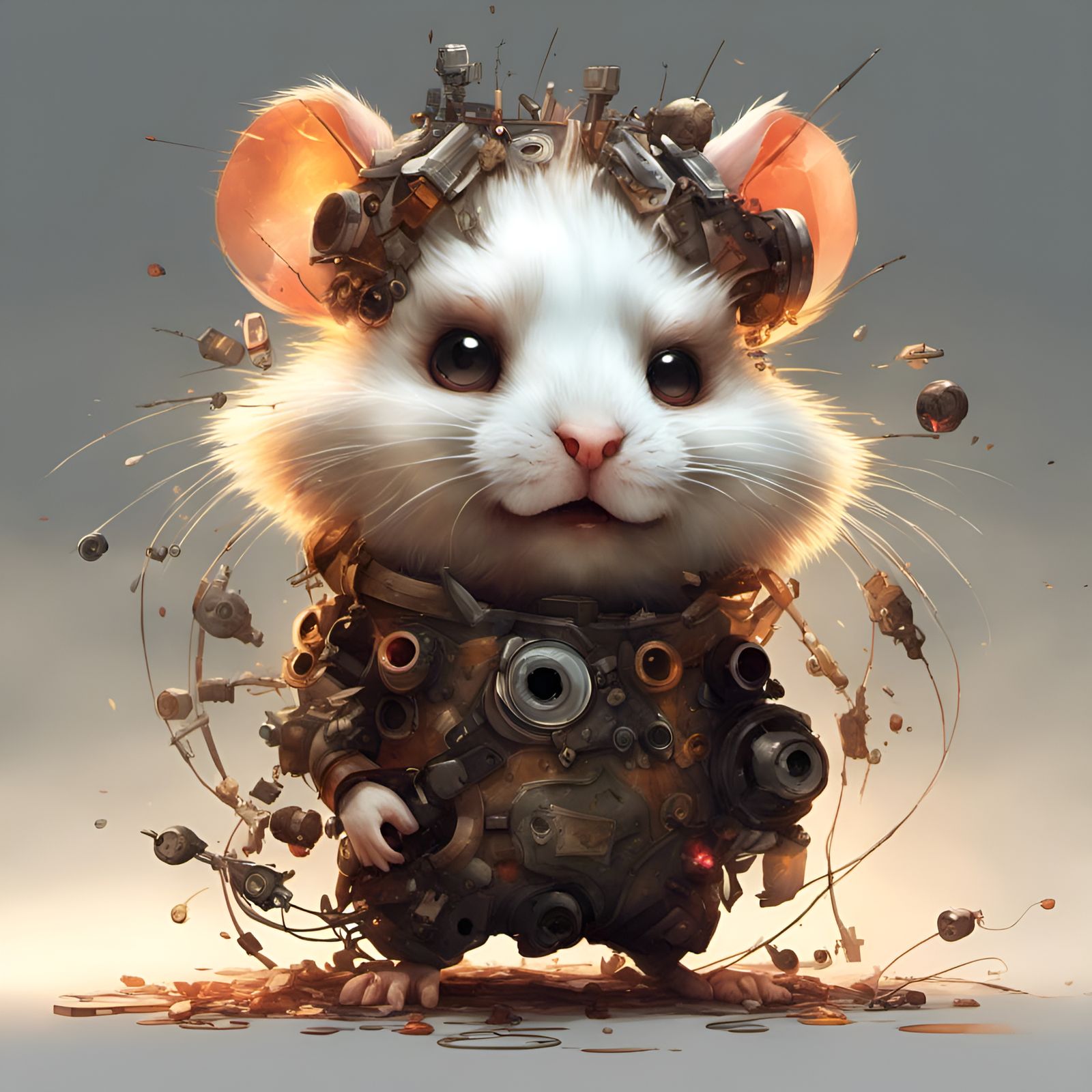 Angry Hamster with Big Eyes in Detailed 3D
