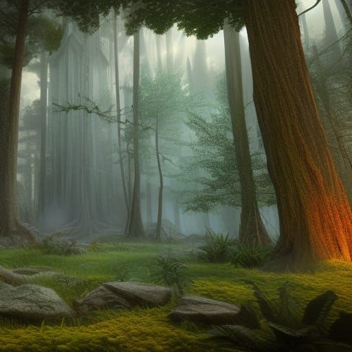 Transcendental Church in Forest: Fantasy Concept Art