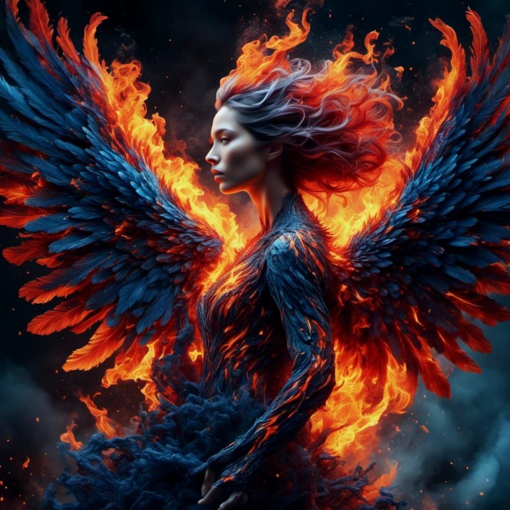 Majestic Phoenix Soaring Across the Horizon