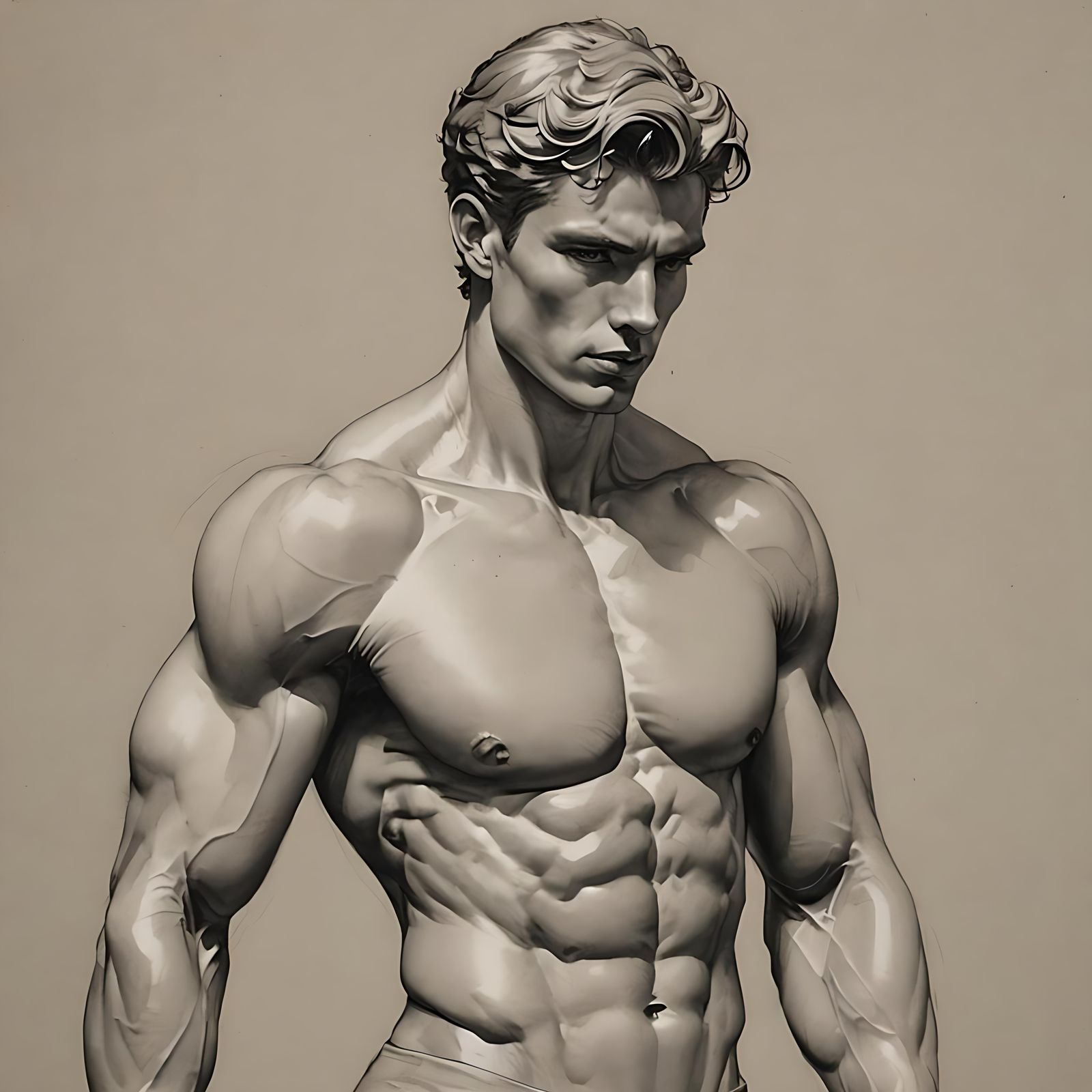 Male Form Study in Claire Ligne Style