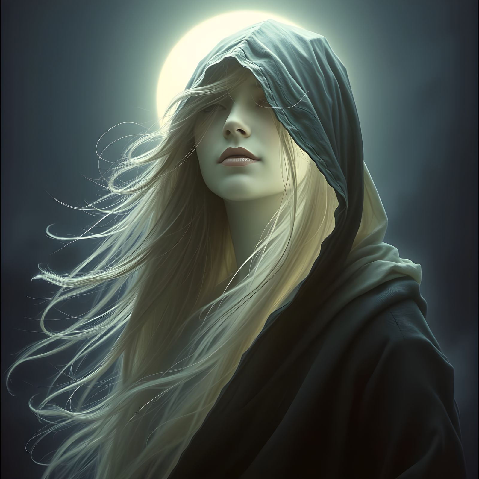 Ethereal Ghost Face in Gothic Horror Style