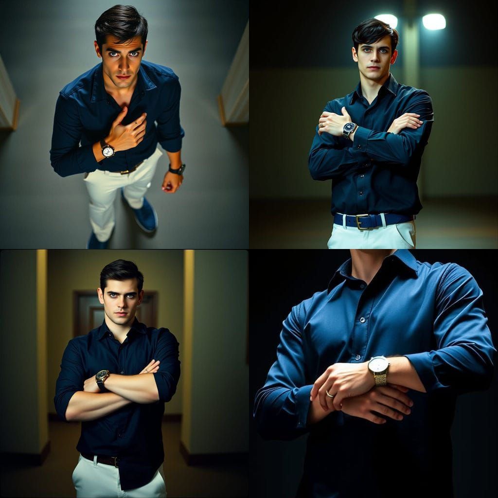 Young Man in Cinematic Portrait, Film Grain