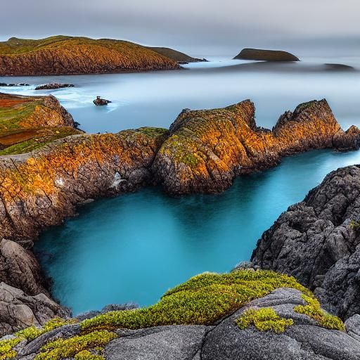 Atlantic Ocean Road Aerial View in Atmospheric Style