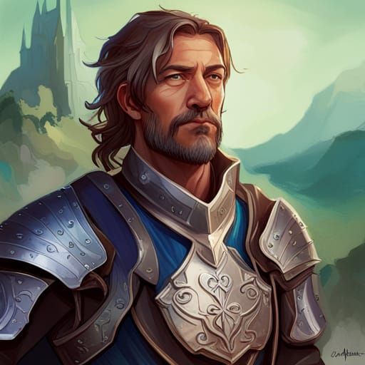 Majestic Medieval Knight Portrait in Hyperdetailed Style