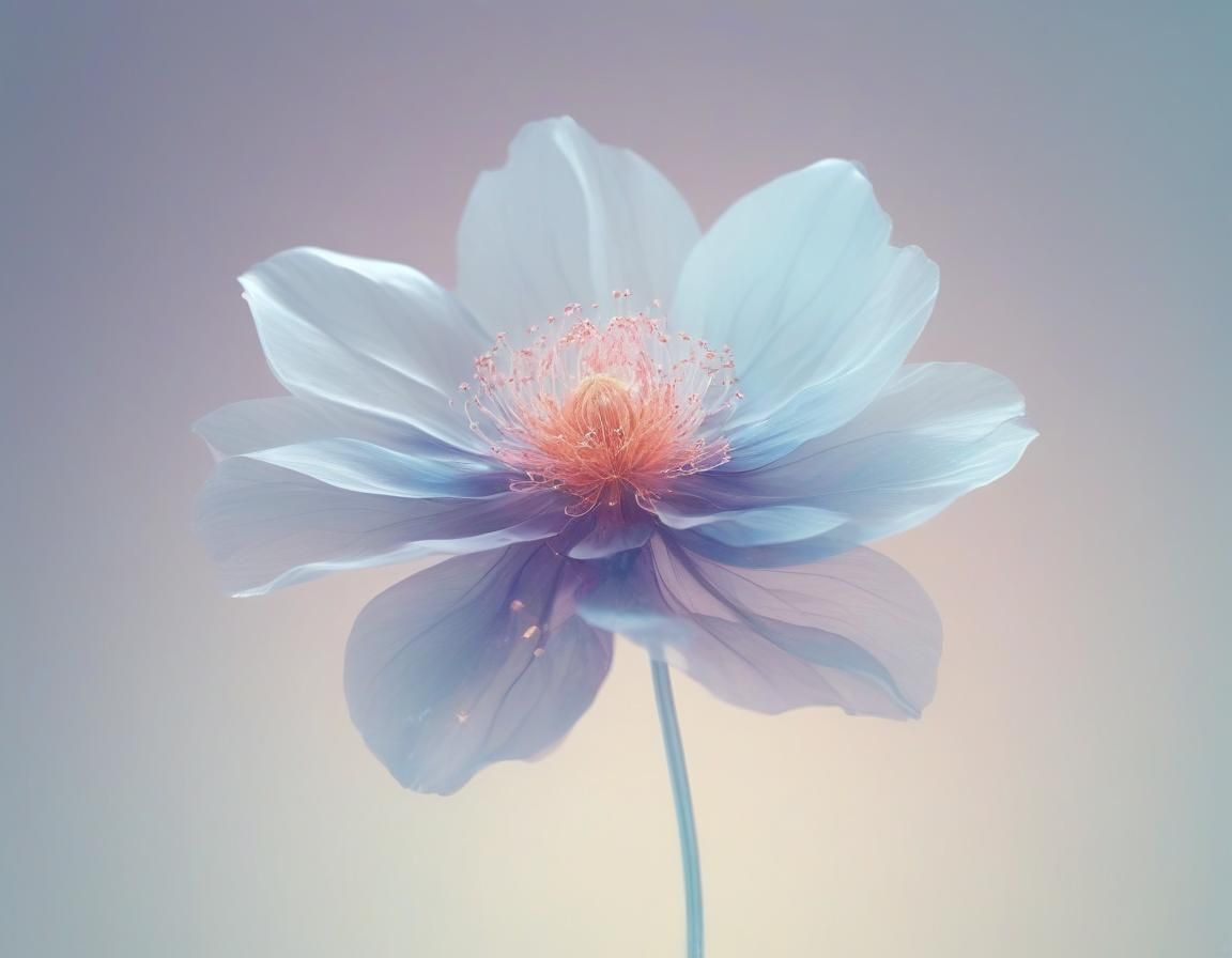 Minimalist Surreal Flower: Cosmic Ethereal Illustration