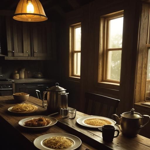 Cinematic Pasta Dish in Golden Light