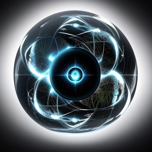 Yin Yang Symbol with Tree of Life in Sphere