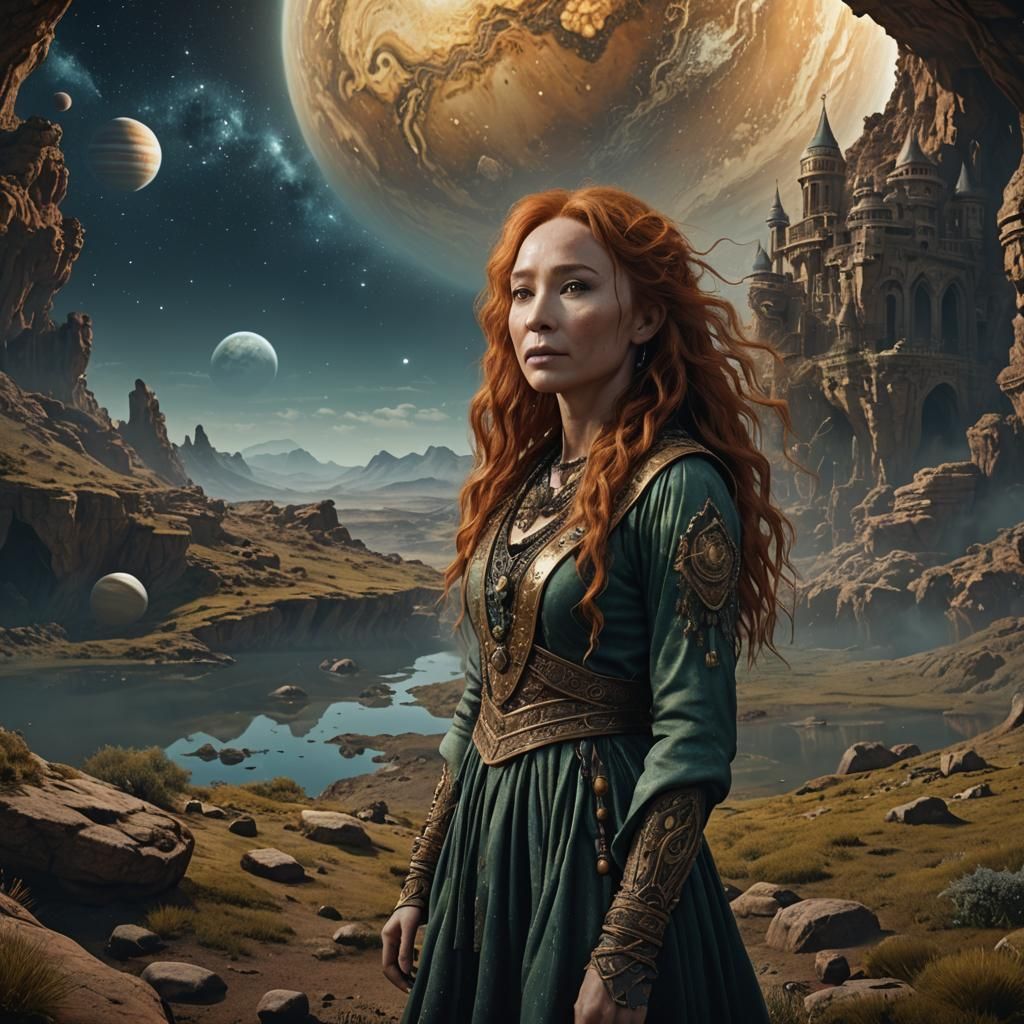 Tori Amos as Jupiter: Detailed Matte Painting