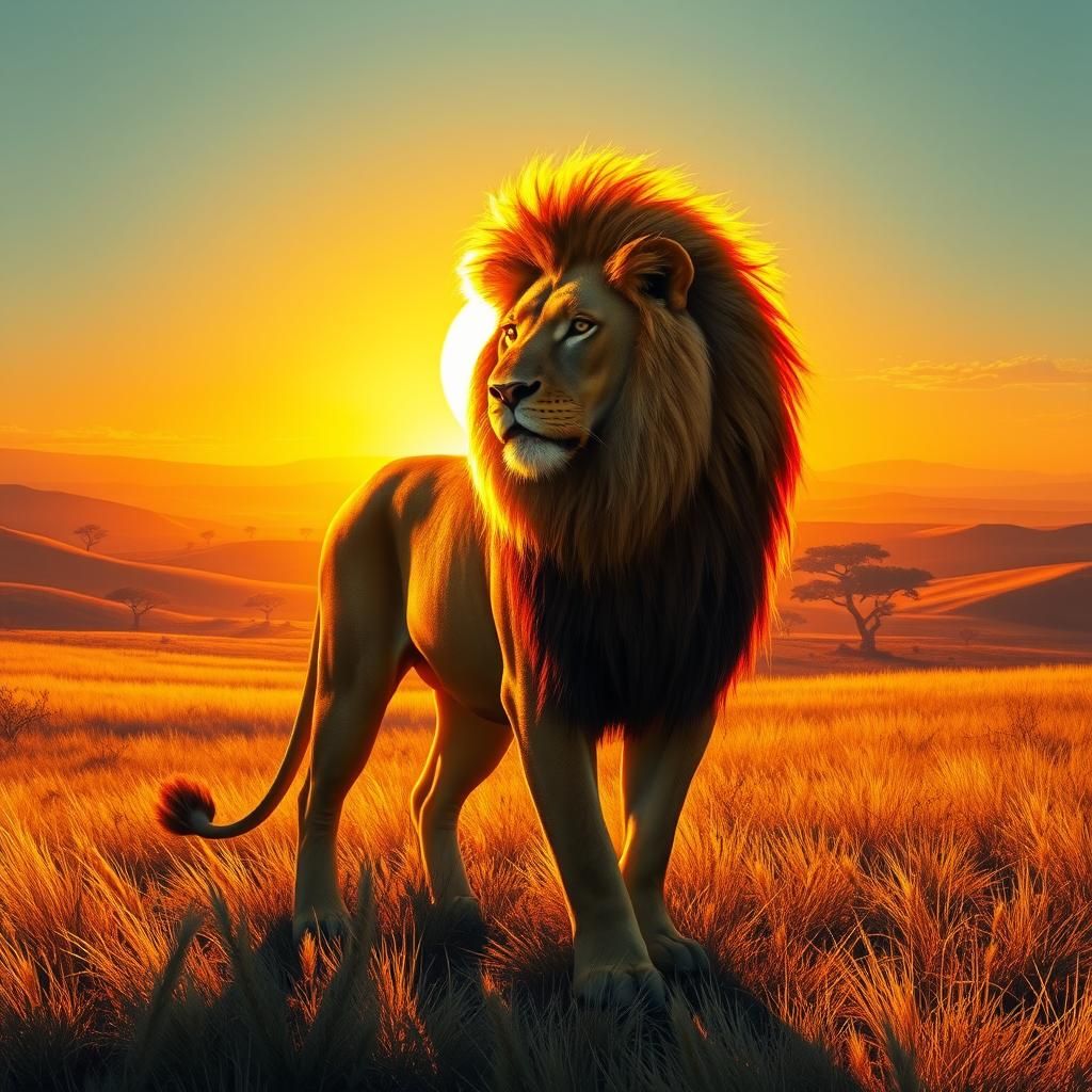 Regal Lion in Golden Morning Light